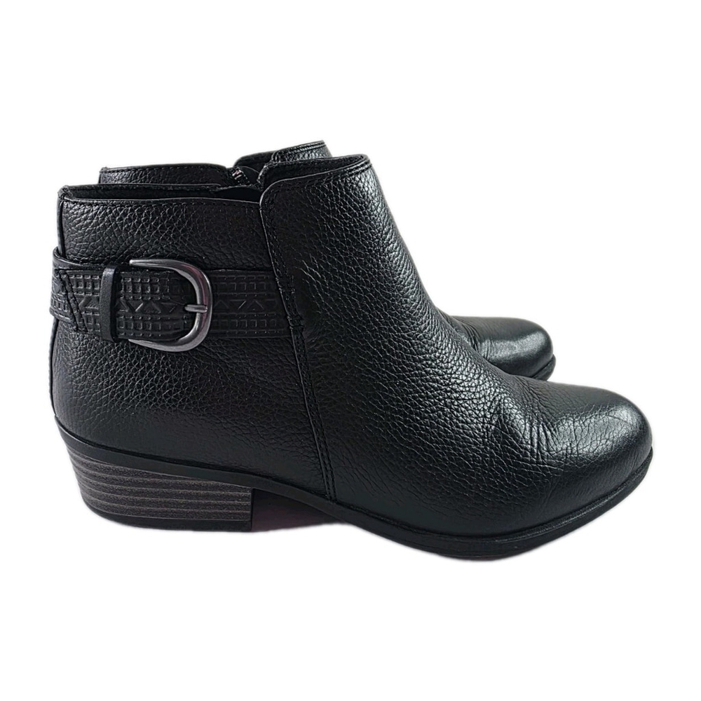 Clarks Collection Black Leather Boots Ankle Bootie Women's Size 7.5